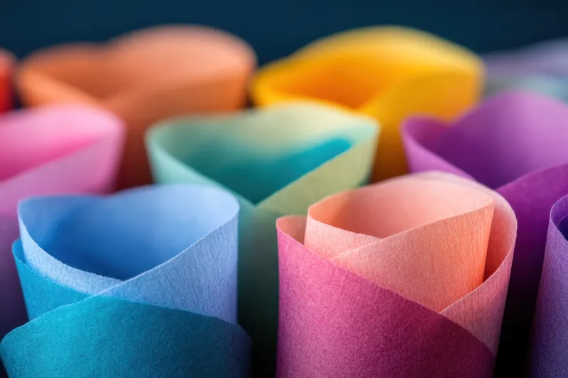 Яркое, игривое настроение с насыщенными цветовыми контрастами и тактильными поверхностями