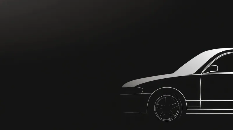 Выразительный черно-белый силуэт изысканного автомобиля, идеально подходящий для концепций автомобильного дизайна, демонстрирующий элегантность, стиль и современность в лаконичной композиции