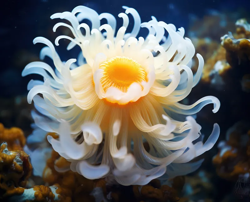Красочное подводное царство: яркое смешение морской жизни, кораллов и анемонов, экзотических рыб и голожаберных моллюсков, танцующих на впечатляющем рифе со щупальцами в глубокой синей соленой воде…