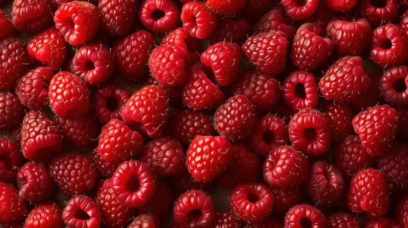 Урожай малины: красочное наслаждение спелыми сочными ягодами на свежем и ярком фоне