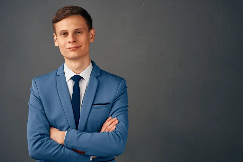 Деловой мужчина в костюме с галстуком, менеджер, офисный работник, профессиональный успех