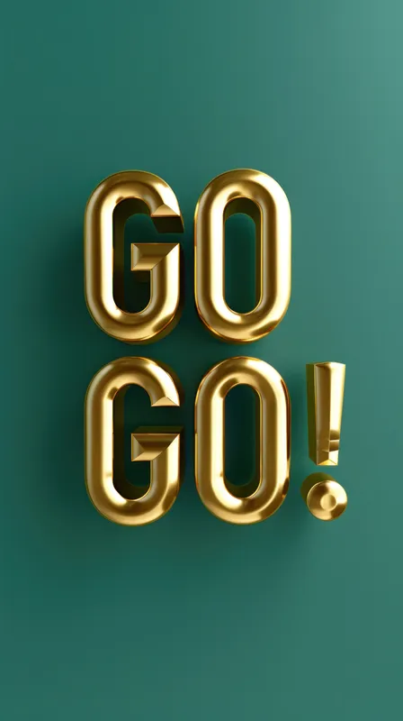 Зелёный фон с трёхмерной визуализацией слова «go» для концепции путешествий и бизнеса
