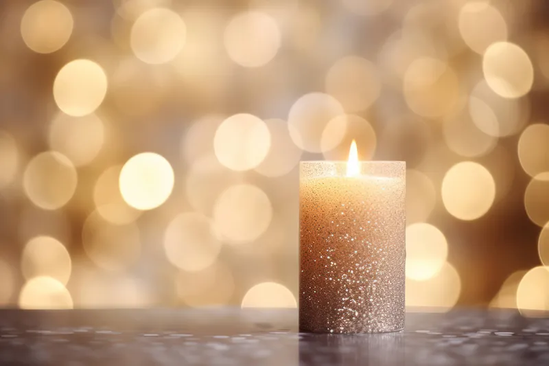 Праздничная яркая ночная атмосфера, черный декор, свеча на праздновании, желтое пламя, горящий фон, праздничное боке, свет, романтика, религия, рождественский фон, огонь, воск, темнота, рождество…