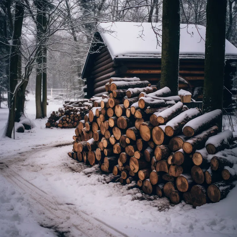 Зимний лес, покрытый снегом