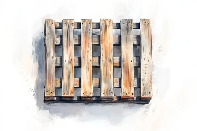 Крупный план деревянного поддона в деревенском стиле с потертым видом, вызывающий ощущение мастерства и естественной красоты, подходит для домашнего декора и творческих проектов