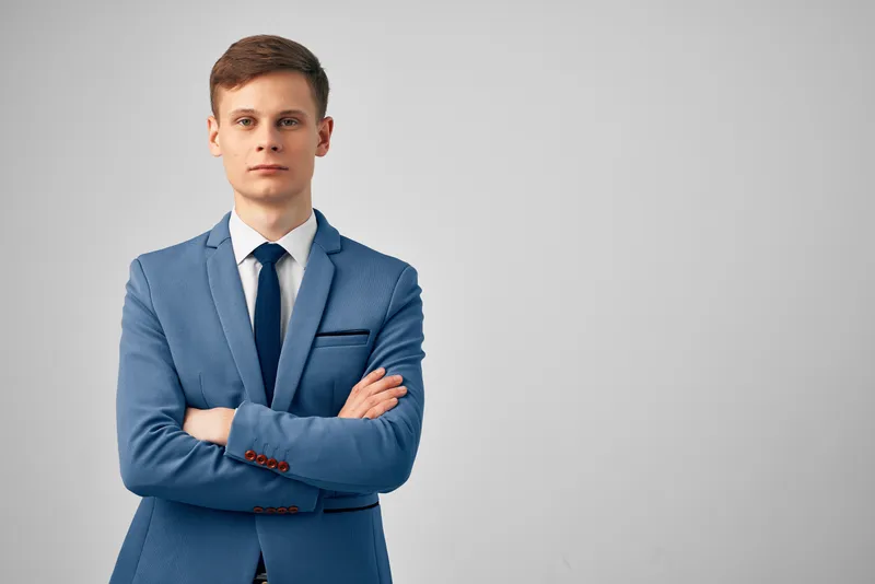 Мужчина в костюме, руководитель, профессионал на изолированном фоне