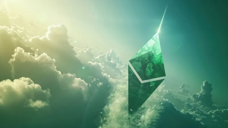 Концепция прогнозирования цены криптовалюты: график прогноза цены Ethereum с японскими свечами и анализом линии тренда