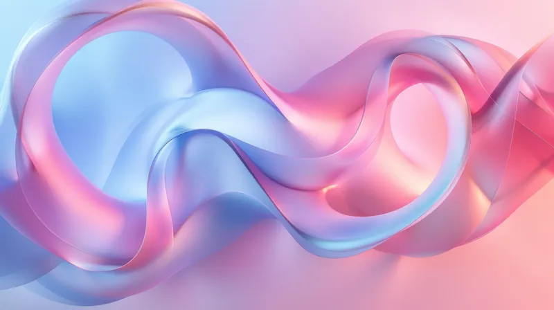 Абстрактные розовые и синие волны на пастельном фоне, 3D-иллюстрация для художественных концепций путешествий и красоты
