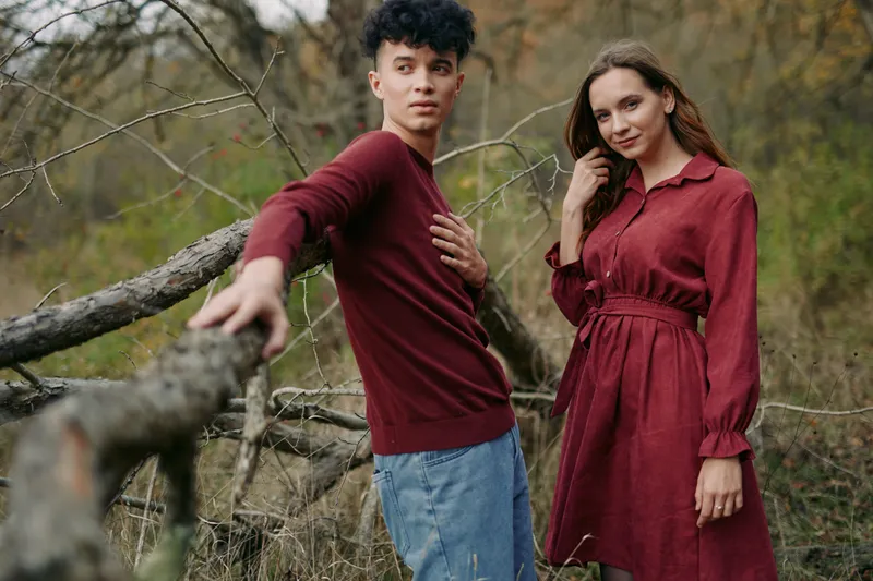 An authentic, candid moment between two people outdoors, captured with natural light and sincere emotion, highlighting genuine connection and simple, everyday warmth.