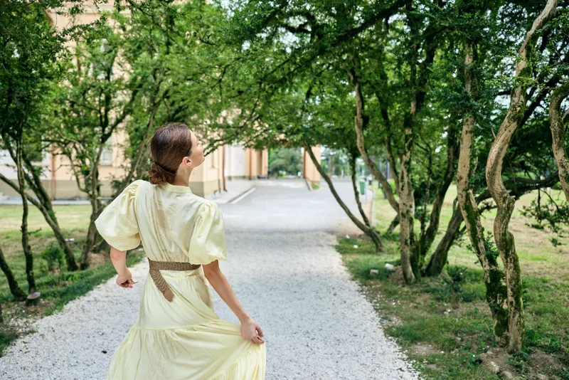 Woman dress park back authenticity inclusivity