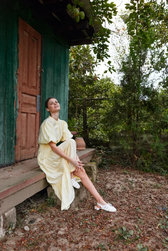 Woman porch authenticity inclusivity portrait calm