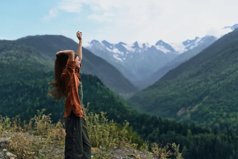 woman mountain nature authentic inclusive