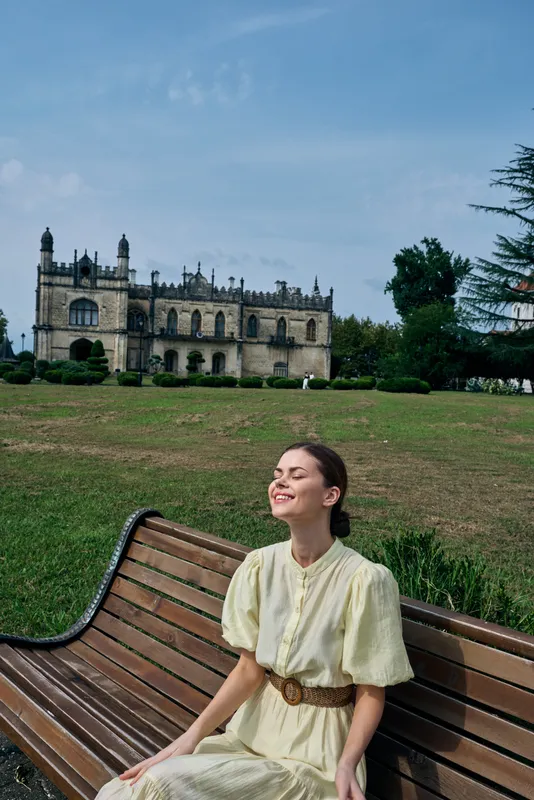 woman bench smile manor park authenticity inclusivity calm