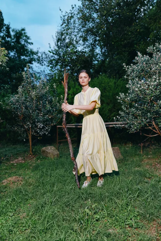 woman dress stick garden portrait authenticity inclusivity nature