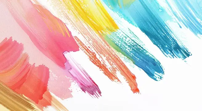 Яркие разноцветные мазки краски, создающие радужный фон, абстрактная текстурная картина для дизайна