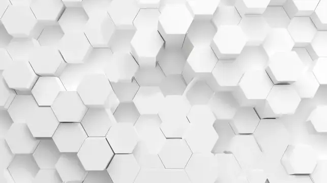 3D-рендер белых шестиугольных сот с мягкими тенями