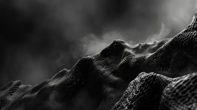 3D-рендер пористой поверхности с каплями в тумане