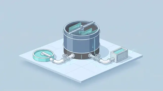 Иллюстрация схемы системы отопления с баком и трубами