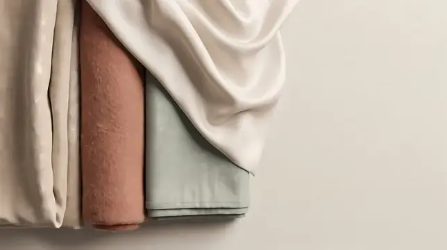 Сложенные пастельные ткани и драпировка на светлом фоне