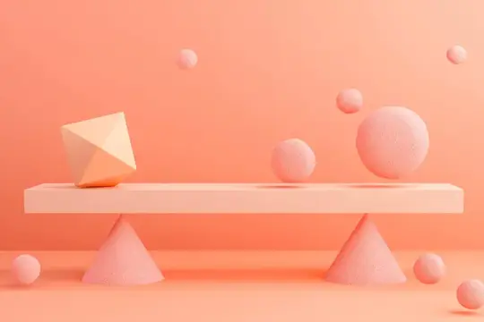 3D-рендер с геометрическими фигурами в персиковых тонах
