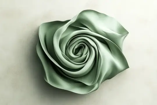 3D-рендер бледно-зелёной розы из атласных лепестков