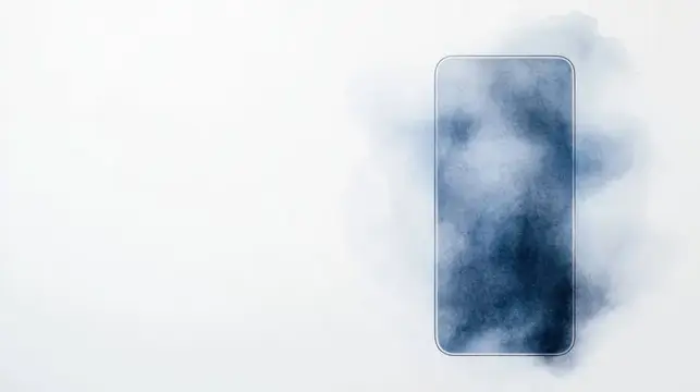 Смартфон с синим облаком на белом фоне