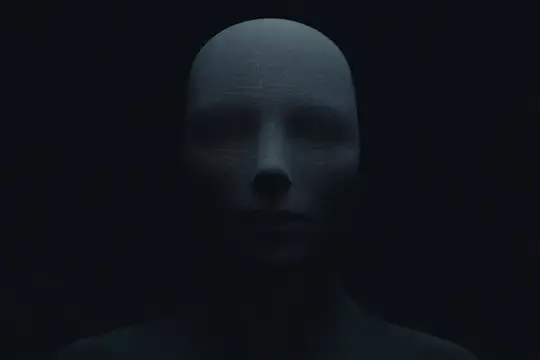 3D-рендер безликой головы в темноте