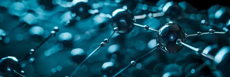 3D-рендер абстрактной молекулярной структуры в синих тонах