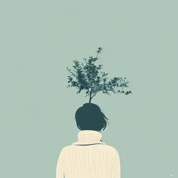 Иллюстрация с человеком, у которого вместо головы растёт дерево