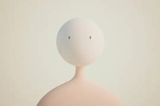 3D-рендер безликой фигуры с круглой головой на светлом фоне