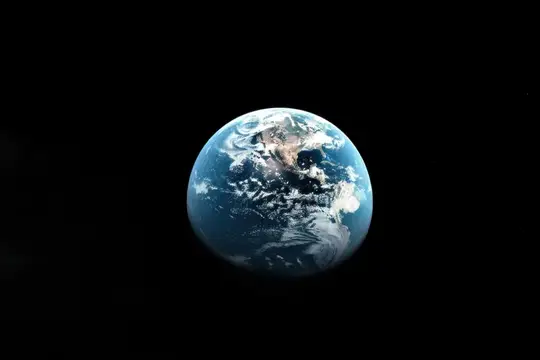 Планета Земля в бескрайнем космическом пространстве