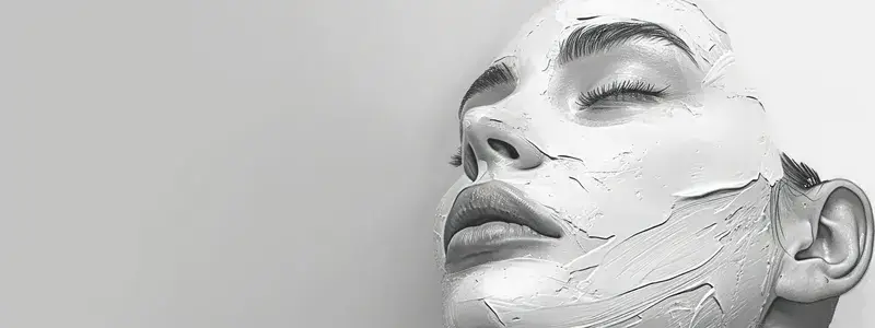 Черно-белый портрет женщины с глиняной маской на лице