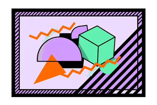 Иллюстрация с абстрактными геометрическими фигурами в стиле мемфис