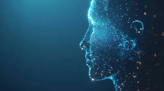 3D-рендер цифрового профиля человека из светящихся точек