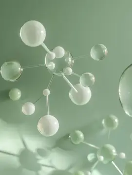 3D-рендеринг сложной молекулярной структуры на ярком зеленом фоне для целей научных исследований и образования
