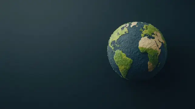 3D-рендер планеты Земля на тёмно-синем фоне