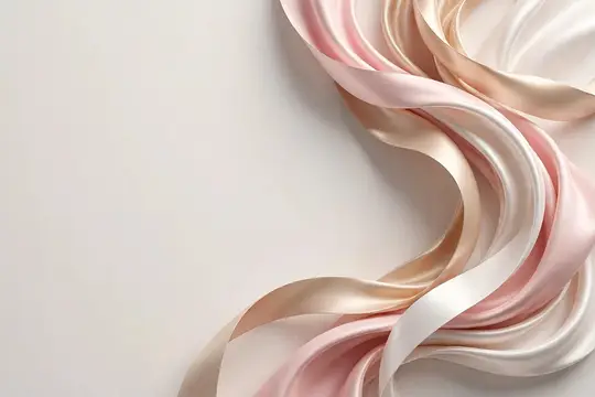 3D-рендер с плавными розовыми и бежевыми лентами на светлом фоне