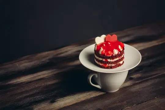 Красный торт, десерт, конфеты, наслаждение, вид сверху