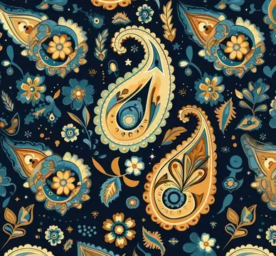 Этнический фон, иллюстрация с цветами, пейсли, орнаментальный, турецкий, индийский, ретро-дизайн, бесшовный узор, текстура, индийский текстиль, абстрактный, восточный, винтажный, тканевый, цветочный…