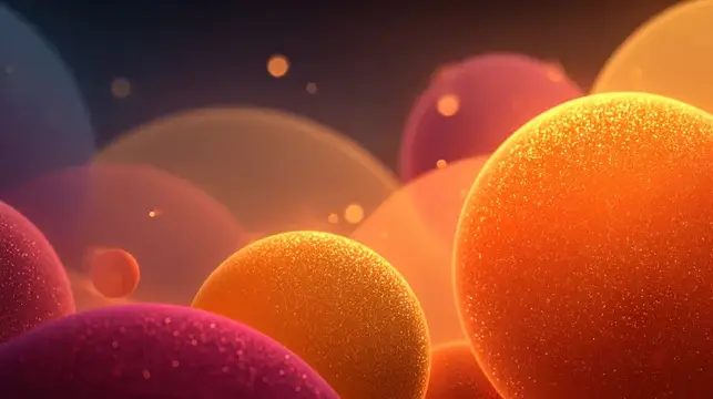 3D-рендер с светящимися оранжевыми и розовыми сферами