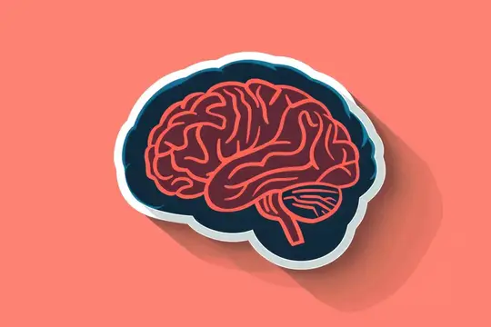 Творческое изображение значка мозга ярких цветов, символизирующее интеллект, обучение и инновации