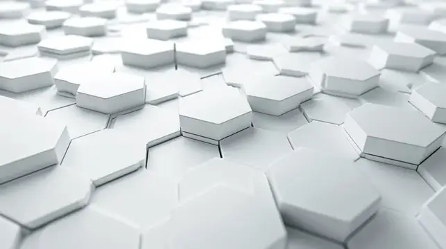 3D-рендер белых шестиугольных плиток с неровной поверхностью