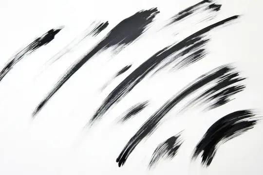 Абстрактные чёрные мазки кистью на белом фоне