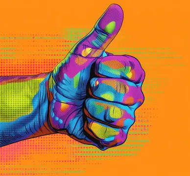 Жест «большой палец вверх» в концепциях путешествий, бизнеса, моды, красоты, искусства и медицины