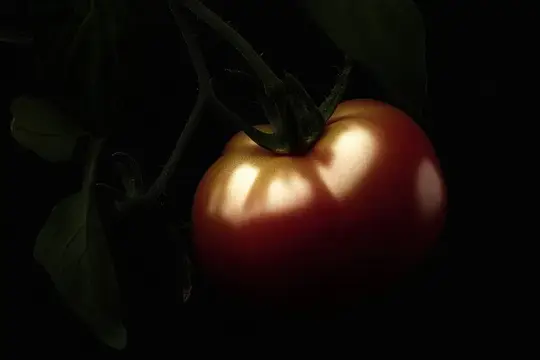 Спелый красный помидор с бликами на чёрном фоне