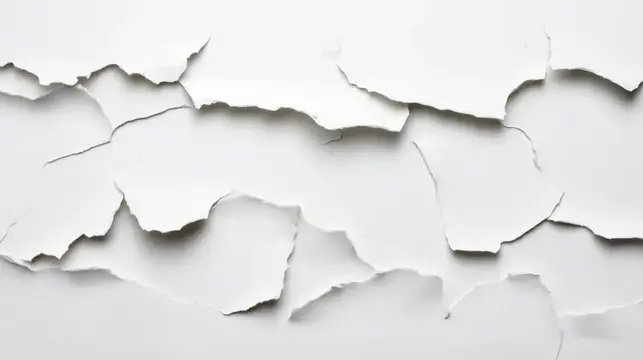 Высококачественный фактурный фон из белой рваной бумаги с неровными краями, идеально подходящий для творческих проектов, брендинга и художественных дизайнов в минималистичной эстетике