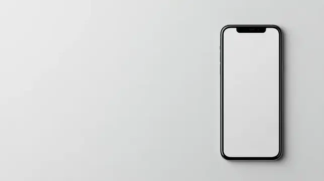 Смартфон с пустым экраном лежит на светлом фоне