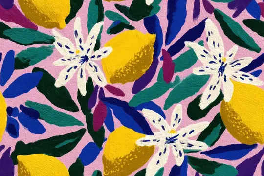 Яркая, игривая, художественная композиция, подходящая для проектов в области моды, домашнего декора, текстиля и дизайна