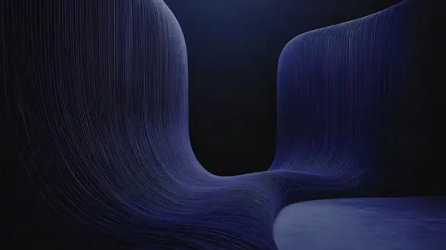 Абстрактный 3D-рендер с плавными синими волокнами