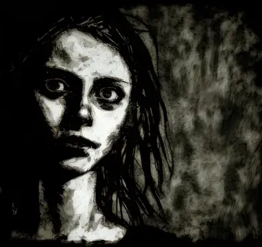 Женщина, черная женщина, мода, леди, портрет, белый, красота, женский, молодая, фон, лицо, грустный, человек, волосы, модель, фон, темный, искусство, кавказец